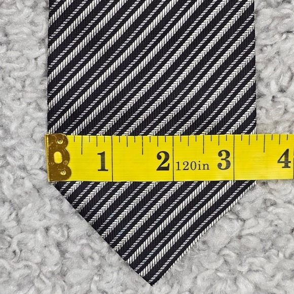 John Varvatos Tie Mens Silk Striped Business Career Office - Picture 6 of 8